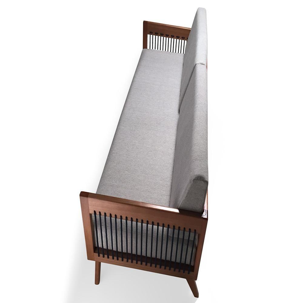 Sofá 3 Lugares Saibi Ozki 200Cm Poliéster Cinza Madeira Eucalipto Cedro Corda Náutica Plana Poliéste - 8