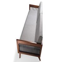 Sofá 3 Lugares Saibi Ozki 200Cm Poliéster Cinza Madeira Eucalipto Cedro Corda Náutica Plana Poliéste - 8