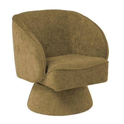 Poltrona Decorativa Agnes Base Giratória Linhão Aveludado Mostarda - Nexta Casa