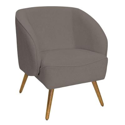 Poltrona Para Sala De Estar Agnes Pés Palito Castanho Bouclé Marrom - Nexta Casa