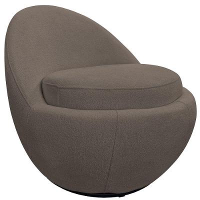 Poltrona Orgânica Kaira Giratória Bouclé Marrom - Nexta Casa