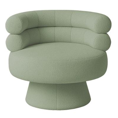 Poltrona Orgânica Mabel Base Fixa Bouclé Verde Claro - Nexta Casa