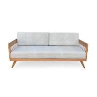 Sofá 3 Lugares Saibi Ozki 200Cm Poliéster Cinza Madeira Eucalipto Cedro Corda Náutica Plana Poliéste - 14