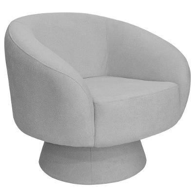 Poltrona Decorativa Liz Base Fixa Bouclé Cinza Claro - Nexta Casa