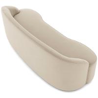 Sofá 4 Lugares Curvo Sala De Estar Living Lótus D02 Veludo Bege 230 Cm C-309 - 6