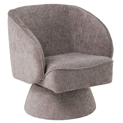 Poltrona Decorativa Agnes Base Giratória Linhão Aveludado Cáqui - Nexta Casa