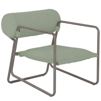 Poltrona Detroit Base Titânio Bouclé Verde Claro - Nexta Casa