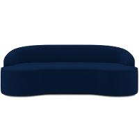 Sofá 4 Lugares Curvo Sala De Estar Living Lótus D02 Veludo Azul Marinho 260 Cm C-304 - 2