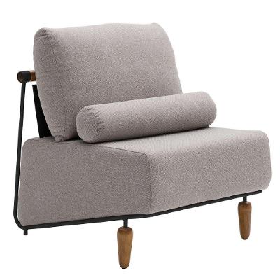 Poltrona Decorativa Aurea Base Aço Preto Linho Cinza Mesclado - Nexta Casa