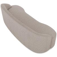 Sofá 4 Lugares Curvo Sala De Estar Living Lótus D02 Bouclê Bege 230 Cm B-62