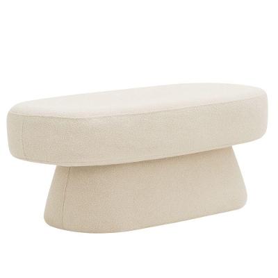 Banco Orgânico 102cm Liz Sala De Estar Bouclé Off White - Nexta Casa