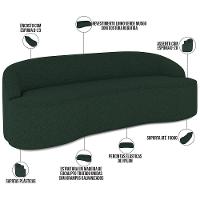Sofá 4 Lugares Curvo Sala De Estar Living Lótus D02 Linho Verde Musgo 260 Cm C-117