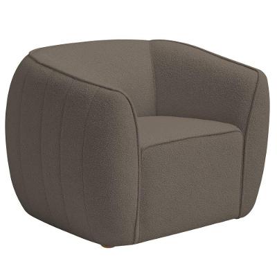 Poltrona Decorativa Premium Provença Bouclé Marrom - Nexta Casa