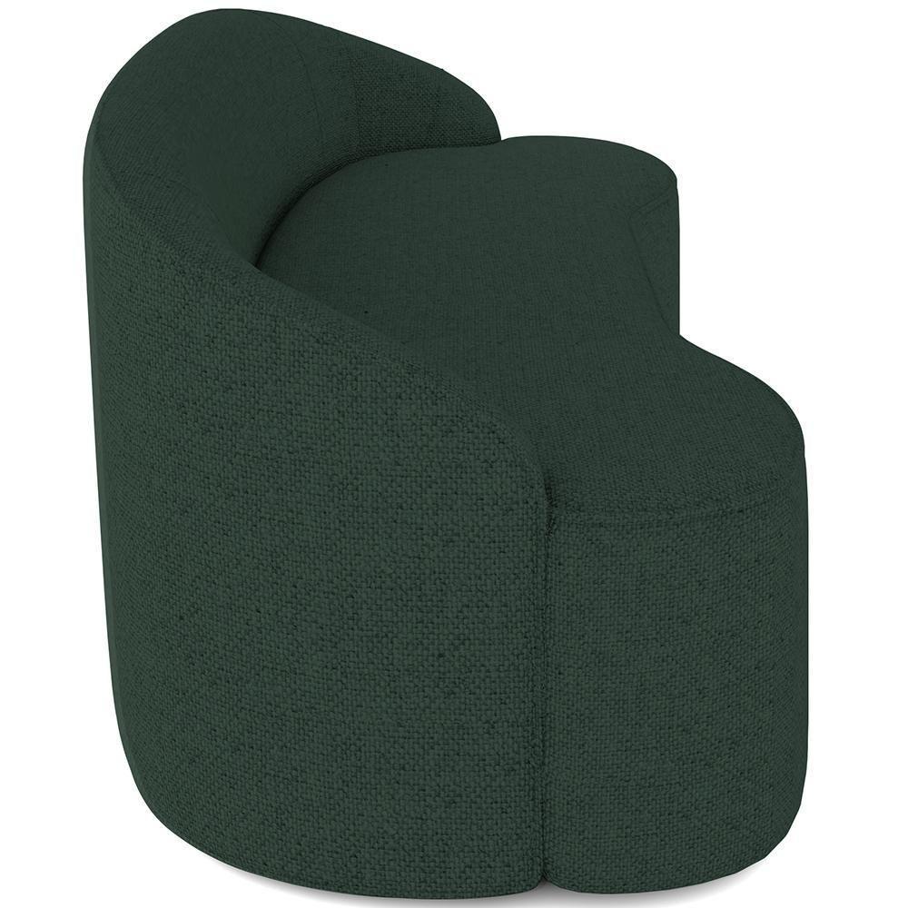 Sofá 4 Lugares Curvo Sala De Estar Living Lótus D02 Linho Verde Musgo 230 Cm C-117 - 5