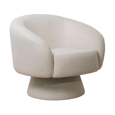 Poltrona Decorativa Liz Giratória Linhão Off White - Nexta Casa