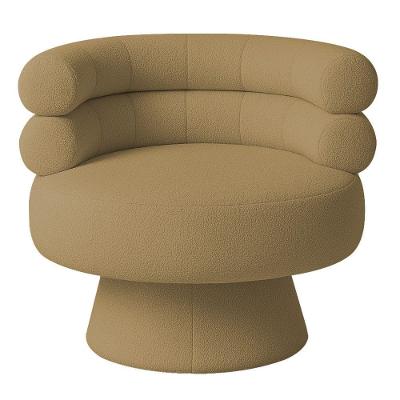 Poltrona Orgânica Mabel Base Fixa Bouclé Camel - Nexta Casa