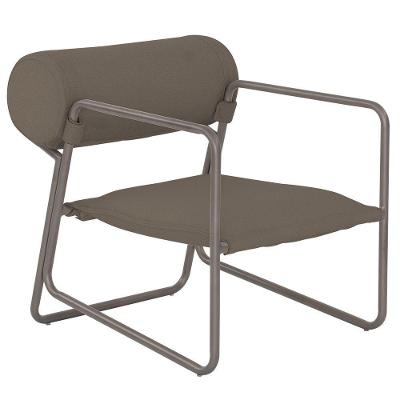 Poltrona Detroit Base Titânio Bouclé Marrom - Nexta Casa