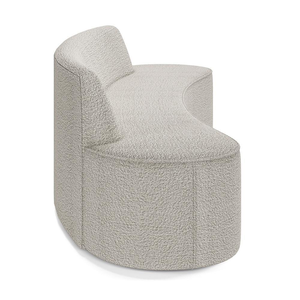 Sofá 4 Lugares Curvo Sala De Estar Living Cancún D02 Bouclê Creme 260 Cm B-54 - 2