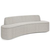 Sofá 4 Lugares Curvo Sala De Estar Living Cancún D02 Bouclê Creme 260 Cm B-54 - 1