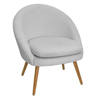 Poltrona Para Sala Rafa Pés Palito Castanho Bouclé Cinza Claro - Nexta Casa