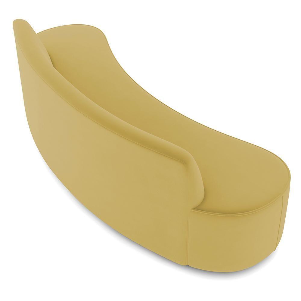 Sofá 4 Lugares Curvo Sala De Estar Living Cancún D02 Veludo Mostarda 230 Cm C-279 - 6