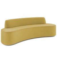 Sofá 4 Lugares Curvo Sala De Estar Living Cancún D02 Veludo Mostarda 230 Cm C-279 - 1