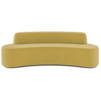 Sofá 4 Lugares Curvo Sala De Estar Living Cancún D02 Veludo Mostarda 230 Cm C-279 - 5