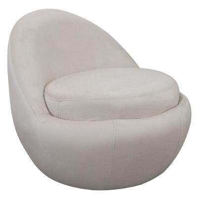 Poltrona Decorativa Orgânica Kaira Base Fixa Veludo Off White - Nexta Casa