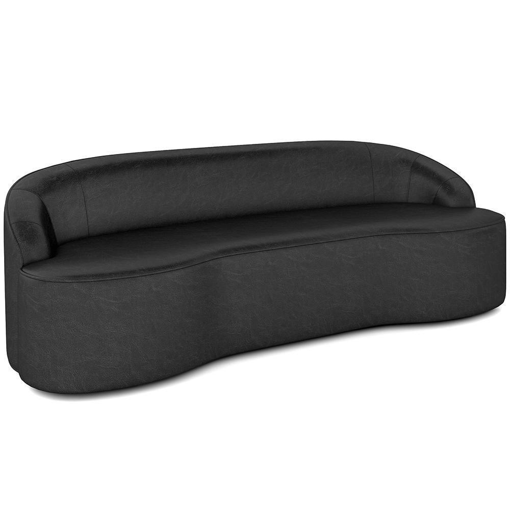 Sofá 4 Lugares Curvo Sala De Estar Living Lótus D02 Couríssimo Preto 260 Cm B-159 - 1