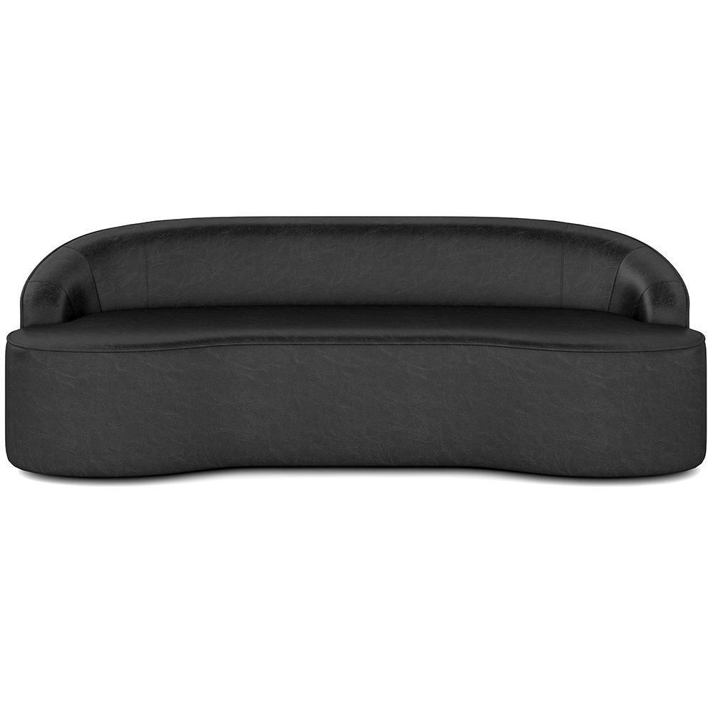 Sofá 4 Lugares Curvo Sala De Estar Living Lótus D02 Couríssimo Preto 260 Cm B-159 - 5