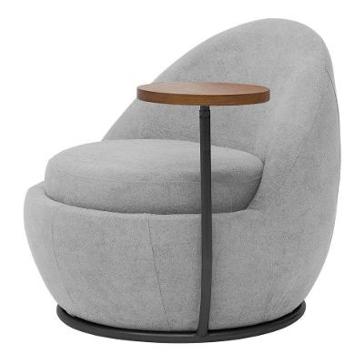 Poltrona Kaira Mesa Lateral Esquerda Base Fixa Preto Bouclé Cinza Claro - Nexta Casa