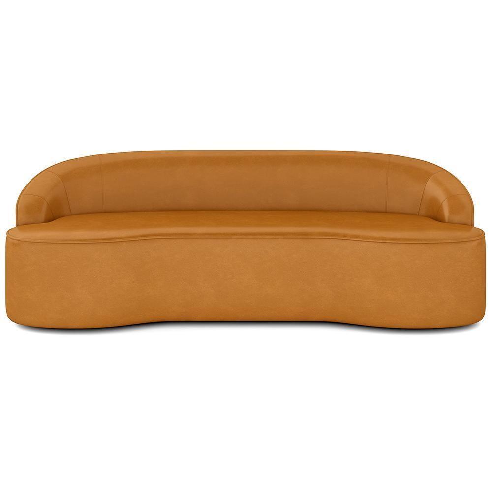 Sofá 4 Lugares Curvo Sala De Estar Living Lótus D02 Couríssimo Whisky 260 Cm B-90 - 7