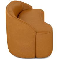 Sofá 4 Lugares Curvo Sala De Estar Living Lótus D02 Couríssimo Whisky 260 Cm B-90