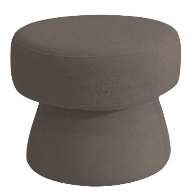 Puff Decorativo Redondo Liz Sala De Estar Bouclé Marrom - Nexta Casa