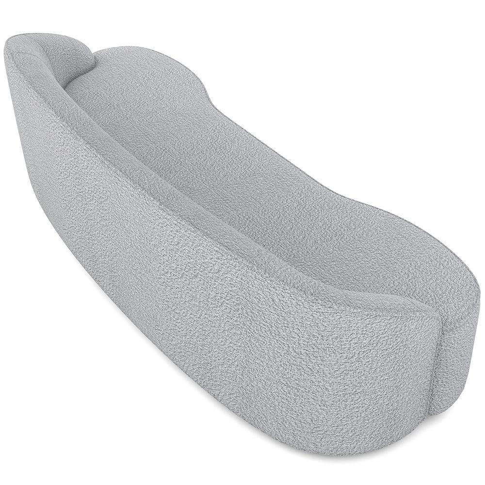 Sofá 4 Lugares Curvo Sala De Estar Living Lótus D02 Bouclê Cinza 230 Cm B-56 - 5