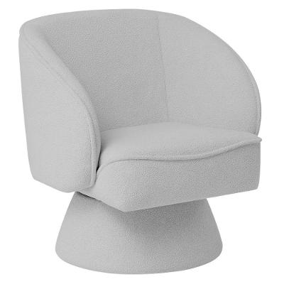 Poltrona Decorativa Agnes Base Fixa Bouclé Cinza Claro - Nexta Casa