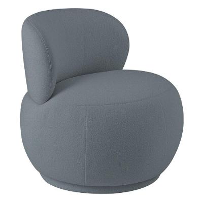 Poltrona Orgânica Aisha Base Fixa Bouclé Azul Claro - Nexta Casa