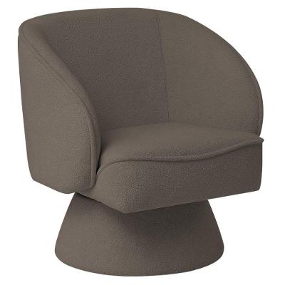 Poltrona Decorativa Agnes Base Fixa Bouclé Marrom - Nexta Casa