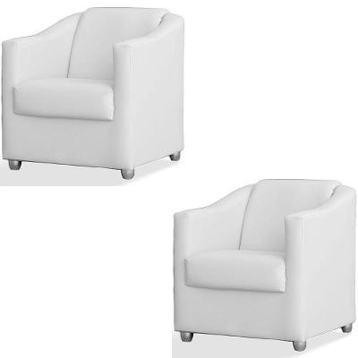 Kit 2 Poltronas Luiza Sintético Branco
