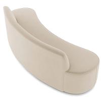 Sofá 4 Lugares Curvo Sala De Estar Living Cancún D02 Veludo Bege 260 Cm C-309 - 3