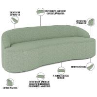 Sofá 4 Lugares Curvo Sala De Estar Living Lótus D02 Linho Verde 260 Cm D-477