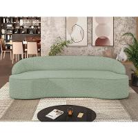 Sofá 4 Lugares Curvo Sala De Estar Living Lótus D02 Linho Verde 260 Cm D-477 - 7