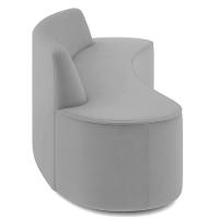 Sofá 4 Lugares Curvo Sala De Estar Living Cancún D02 Veludo Cinza 230 Cm C-317 - 6