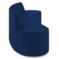 Sofá 4 Lugares Curvo Sala De Estar Living Cancún D02 Veludo Azul Marinho 260 Cm C-304 - 5