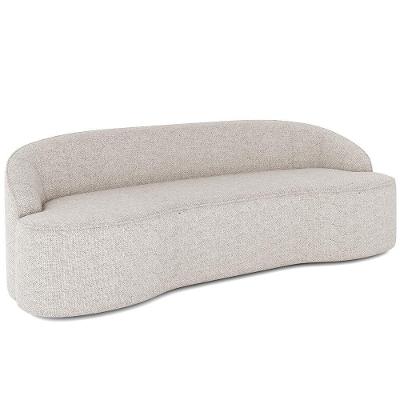 Sofá 4 Lugares Curvo Sala De Estar Living Lótus D02 Linho Cru 260 Cm D-461