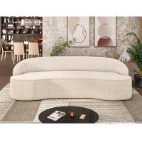 Sofá 4 Lugares Curvo Sala De Estar Living Lótus D02 Linho Cru 260 Cm D-461 - 19