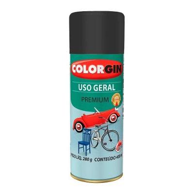 Spray Tinta Uso Geral Fosco Preto Fosco 400ml - Colorgin