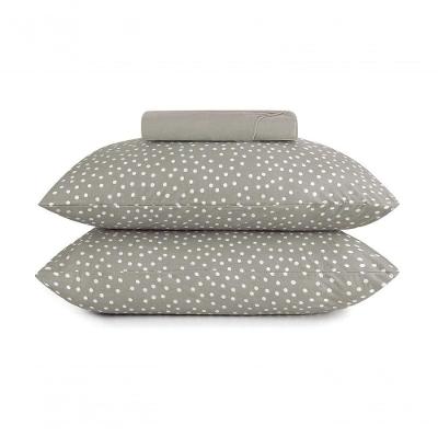 Jogo De Cama King Altenburg Malha Fio Penteado Bits Cinza