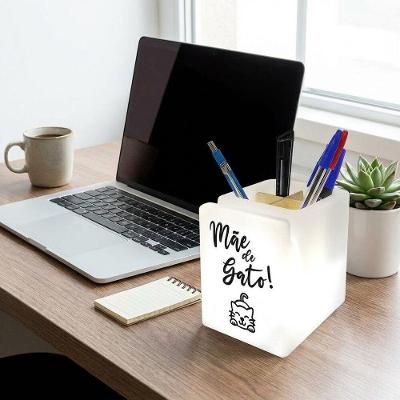 Organizador De Mesa Iluminado Mãe De Gato