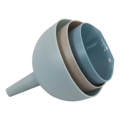 Conjunto Funil De Plástico 3 Peças Para Cozinha Com Suporte